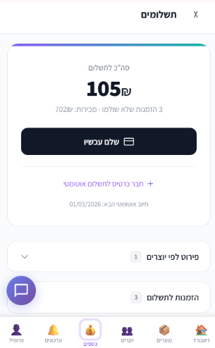 תשלומים ליוצרים